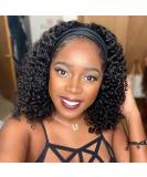 YISEA 12 Inch Curly Headband Wig for Black Women - Brazilian Virgin Human Hair Short Bob Wig with Deep Wave Texture and 150% Density - Buy Online on GoSupps.com
