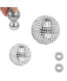 Magnetic Massage Ball & Acupressure Ring Set - 2 Hedgehog Balls & 3 Massage Rings for Stress Relief - Silver - Buy Online on GoSupps.com