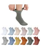 Hercicy 12 Pair Diabetic Socks for Women & Men Non Binding Socks Colorful Cotton Ankle Loose Socks Circulator Crew Socks Comfortably Soft deodorant Moisture-Wicking Cotton - Buy Online on GoSupps.com