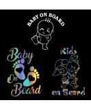 Baby on Board Sticker 3 Pack | Children Footprint Car Warning Safety Bumper Window Decal - International Shipping - Buy Online on GoSupps.com