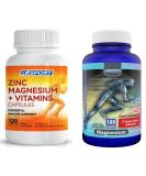 High Absorption Zinc and Magnesium Bundle (100 Count) - for Leg Cramps, Sore Muscles, Immune Support, and Recovery - with Vitamin B6, D, and E - Buy Online on GoSupps.com