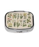 Flower Herbs Pill Box - Portable 2 Compartment Organizer for Vitamins & Medicine | Travel-Friendly Pill Case for Purse & Pocket - Buy Online on GoSupps.com