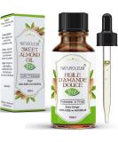 Organic Sweet Almond Oil 100ml - 100% Pure Cold Pressed Extra Virgin | Vegan Body Skin Face & Hair Care - Buy Online on GoSupps.com