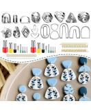 Keoker Polymer Clay Cutters Set - 36 Stainless Steel Shapes with 16 Circle Cutters and 60 Earrings Accessories for Jewelry Making - Buy Online on GoSupps.com
