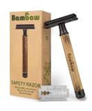 Eco-Friendly Safety Razor for Men & Women | Bamboo Grip Razor Plane | Zero Waste Shaving | BAMBaw Slim Dark - Buy Online on GoSupps.com