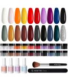 Dipping Powder Nails Set - Aokitec 26PCS Starter Kit | 20 Colors Acryl Glitzer Nail Powder with Activator | DIY Manicure & Nail Art - SpaceWalk - Buy Online on GoSupps.com