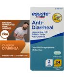 Equate Anti-Diarrheal - Loperamide Hydrochloride 2mg 24 Caplets Bundle with Care for Diarrhea Guide - 2 Items - Buy Online on GoSupps.com