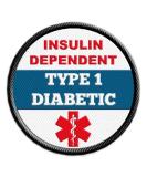 Diabetic Insulin Dependent Medical Alert Patch - Black Rim 2.5 inch - Sew-on Embroidered - Buy Online on GoSupps.com