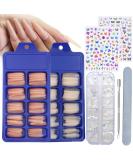 AddFavor 200pcs Long Ballerina Coffin Press On Nails with Chunky Glitter and Sticker Decals - Acrylic Fake Nails for Women and Teen Girls - Buy Online on GoSupps.com