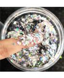Tiny Stars Glitter Confetti 3mm Stars Confetti Laser Sequins for Party Decoration, DIY Crafts, Premium Nail Art, Body Art Eye Bling - 10g,Holographic Silver - Buy Online on GoSupps.com