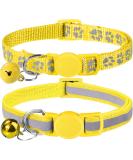 Taglory Reflective Cat Collar with Safety Clasp & Bell - Adjustable 2-Pack (19-32cm) Yellow for Cats & Kittens - Buy Online on GoSupps.com