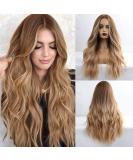 Haircube 24-Inch Long Curly Brown Wig - Natural-Looking Synthetic Women's Wig with Middle Parting - Light Brown - Buy Online on GoSupps.com