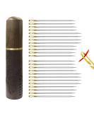 Self Threading Needles for Hand Sewing - 24 Pieces | Easy Thread Embroidery Needles with Wood Case | Quilting and Stitching Hand Sewing Needles by YAWALL - Buy Online on GoSupps.com