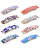 8-Piece Women's Hair Barrettes: Cellulose Acetate Hair Clips - Tortoise Shell French Design - Colorful Patterns - Ideal for Daily Wear - Buy Online on GoSupps.com