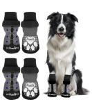 Eyein 2 Pairs Double-Sided Anti-Slip Dog Socks | Soft Paw Protection with Adjustable Velcro for Hardwood Floors - Size L | Black - Buy Online on GoSupps.com