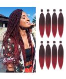 Leeven 20 Inch Pre Stretched Braiding Hair 8 Packs Ombre Burgundy Red EZ Braids for Goddess Box Braid Hair Extensions /20 Inch 1B900# 20 Inch (Pack of 8) 1B900 - Buy Online on GoSupps.com