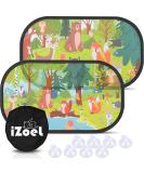 iZoeL Car Sun Shade for Baby Kids 2pcs - Self-Adhesive Side Window &rear Sunshades with 8 Suction Cups and Storage Bag - Green Animal Pattern - UV Protection - Buy Online on GoSupps.com