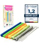 Bite tube BPA -free silicone 6 pieces of dental aid with 2 cleaning brushes bite ring baby grayling violet root baby teeth - multi - Buy Online on GoSupps.com