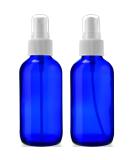 2 Empty Blue Glass Spray Bottles - 4oz Refillable Bottle is Great for Essential Oils, Organic Beauty Solutions, Homemade Cleaning and Aromatherapy - Small Portable Misters with Caps and Labels - 2 Pack - Buy Online on GoSupps.com