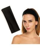 Gekvo 9cm Black Unisex Headband for Women - Stretchy Headband for Workout, Yoga, Running - Sweat-Wicking and Breathable Hair Band - Buy Online on GoSupps.com