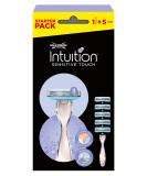 Buy Wilkinson Sword Intuition Sensitive Touch Razor - 1 Razor + 5 Charging Heads - Trilamer Value Pack for Women - International Shipping Available - Buy Online on GoSupps.com