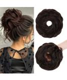S-Noilite Dark Brown Curly Hair Scrunchie Bun for Women - Synthetic Chignon Ponytail Extension - Buy Online on GoSupps.com