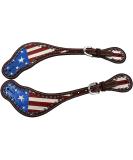 Patriotic American Flag Leather Western Spur Straps for Ladies by Tahoe Tack - Buy Online on GoSupps.com