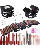 MISS ROSE M 148 Colors Makeup Palette | Professional All-in-One Makeup Kit for Women & Beginners - Eyeshadow Lipstick Eyeliner Concealer Brush Set (045 Set-Black - Buy Online on GoSupps.com
