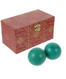Healifty Baoding Balls - Chinese Health Exercise Massage Balls (2.36 inch Green & Blue) for Hand Therapy & Relaxation | International Shipping - Buy Online on GoSupps.com