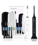 Areas Electric Toothbrush Double Pack - 2 Handpieces 2 Travel Cases 5 Modes & 10 Replacement Heads (White & Black) - International Shipping Available - Buy Online on GoSupps.com