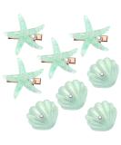 Starfish Hair Clip Set - Shell Pearl Barrettes for Women & Girls | Mermaid Hair Accessories for Beach Wedding Party - Pack of 8 - Buy Online on GoSupps.com