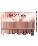 Ucanbe Eyeshadow Palette - 12 High Pigment Colors Matte & Shimmer Waterproof Makeup with Brush - Buy Online on GoSupps.com