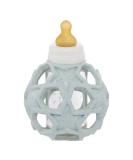 HEVEA Upcycled 2-in-1 Baby Glass Bottle | Eco-Friendly BPA-Free with Natural Rubber Star Ball (Light Blue) - Buy Online on GoSupps.com