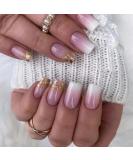 24pcs Gradient Lilac Square Short False Nails | Press on Gold Removable Glue-on Nails for Women and Girls | Fake Nail Art Accessories 0217Y26 - Buy Online on GoSupps.com