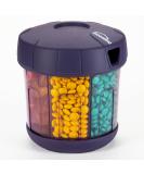 Mossime Extra Large 7-Compartment Supplement Organizer - Purple | Easy Open Pill Dispenser for One-Month Travel Medication Storage - Buy Online on GoSupps.com