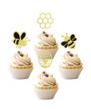 36 Pieces Hummel Cake Decoration - Glitter Honeycomb Cupcake Picks for Baby Shower & Birthday Party Accessories - Honeybee Theme - Buy Online on GoSupps.com