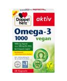 Double heart omega-3 1000 vegan-high-dose omega-3 fatty acids EPA & DHA made of vegetable algae oil-60 small & vegan capsules 60 pieces (1 Pack) - Buy Online on GoSupps.com