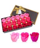JIALEEY Floral Scented Bath Soap Rose Flower Petals  Plant Essential Oil Rose Soap Set Guest Soap Shaped Petals Best Gifts Ideas for Her Women Teens Girls Mom Birthdays  18 PCS Pink - Buy Online on GoSupps.com
