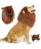 Adjustable Lion Mane Costume for Dogs with Ears - Dark Brown - Buy Online on GoSupps.com