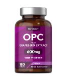 OPC Grape Seed Extract 600mg - 180 Vegan Tablets | 95% Pure OPC Supplement by Horbaach | International Shipping Available - Buy Online on GoSupps.com