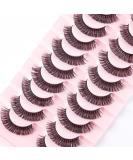 Russian Strip Lashes - Natural Fluffy Wispy D Curly 10 Pairs - Reusable Faux Mink Lashes - 15MM-02 - Buy Online on GoSupps.com