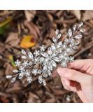 Unsutuo Crystal Bride Wedding Hair Comb - Silver Rhinestone Flower Bridal Hair Piece with Pearls | Women & Girls Accessories - Buy Online on GoSupps.com