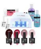 MyGel Nail Gel Polish Kit with UV Lamp - 4 Colours, Top & Base Coat, Mylee Prep + Wipe Remover - White Lamp Included - Buy Online on GoSupps.com
