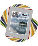 Mat Board Center Pack of 20 11x14 Mixed Colors White Core Picture Mats for 8x10 Photos - Ideal for Prints and Pictures - Buy Online on GoSupps.com