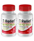 T-Relief Pet Pain Relief Arnica +12 Powerful Natural Medicines Help Ease Muscle Joint & Hip Pain Soreness Stiffness & Injuries Max Fast-Acting Soother for Dogs & Cats - 90 Tablets (2 Pack) - Buy Online on GoSupps.com