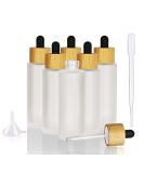Cosidea 6 Pack 60ml Milk Glass Bottles with Bamboo Drip Lid - Ideal for Serums Essential Oils DIY Cosmetics & Travel - Pipette Included - Buy Online on GoSupps.com