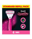 Wilkinson Sword Quattro for Women Razor Blades - 4 Count Pack - Smooth Shave for Ladies - Buy Online on GoSupps.com