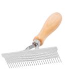 GROOM PROFESSIONAL Wooden Shedding Rake for Dogs - Dog Grooming Rake - Features Both Long and Short Pins for Effective Deshedding of Thick Undercoats - Suitable for all Sized Breeds - Buy Online on GoSupps.com