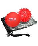 Resulting Lacrosse & Hedgehog Ball Massage Set for Plantar Fasciitis Relief | Deep Tissue Foot & Trigger Point Massage (Red) - Buy Online on GoSupps.com