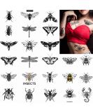 Dopetattoo 24 sheets Temporary Tattoos Insects Beetles Fake Tattoos for Women Girls Adults 3.7x3.7 11 - Buy Online on GoSupps.com